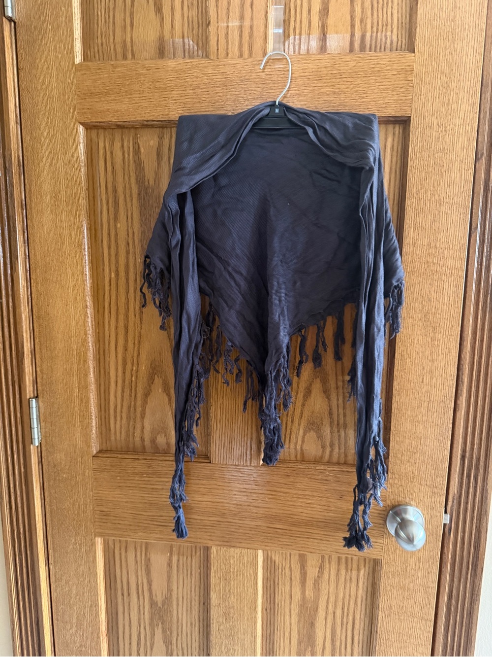 Women’s Candies Fringe Wrap Scarf- Dark Gray